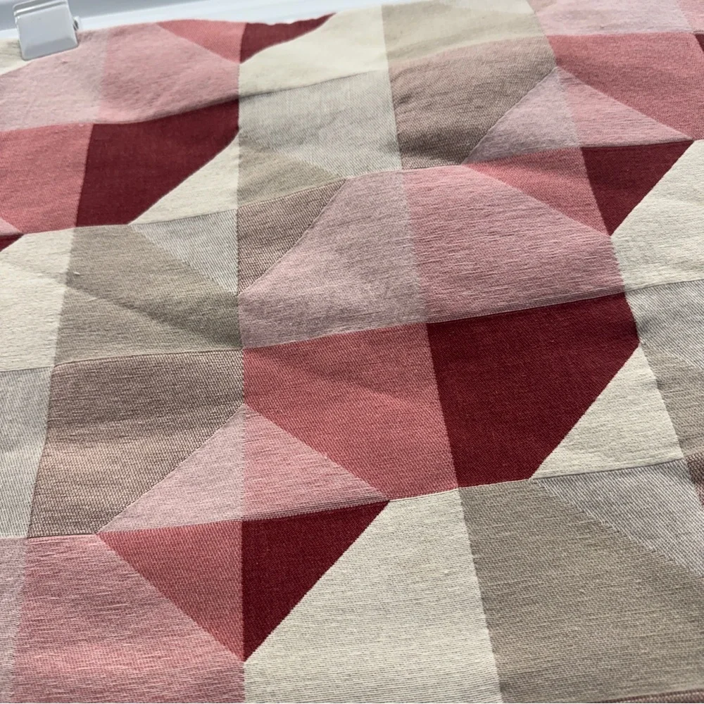 IKEA SVARTHO Pillow Covers 20x20 Geometric Mauve Pink Burgundy Cotton patchwork